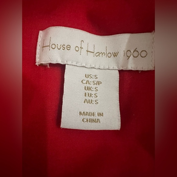 House of Harlow 1969 Red Summer Linen Blend Dress with Floral Pattern size S - Picture 6 of 9